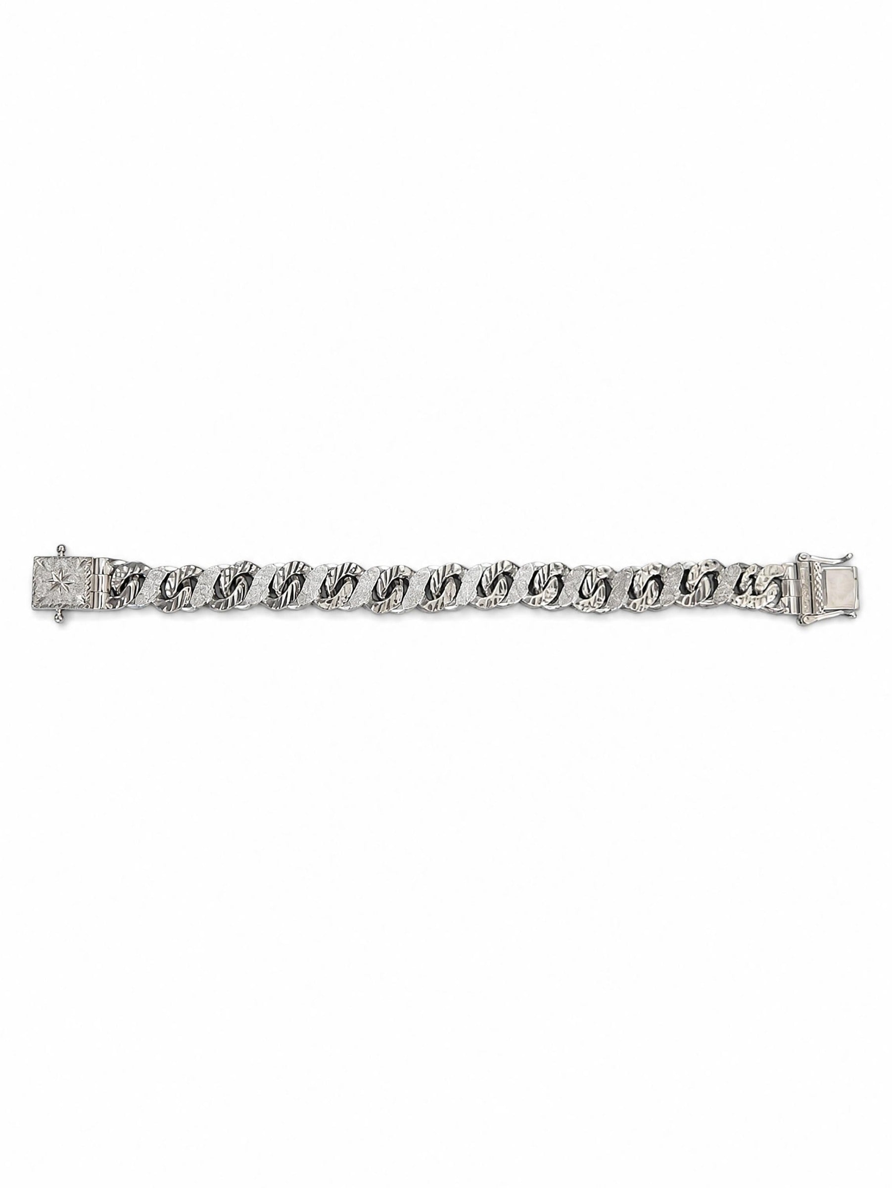 12mm Diamond Cut Sandblasted Figure 8 Bracelet